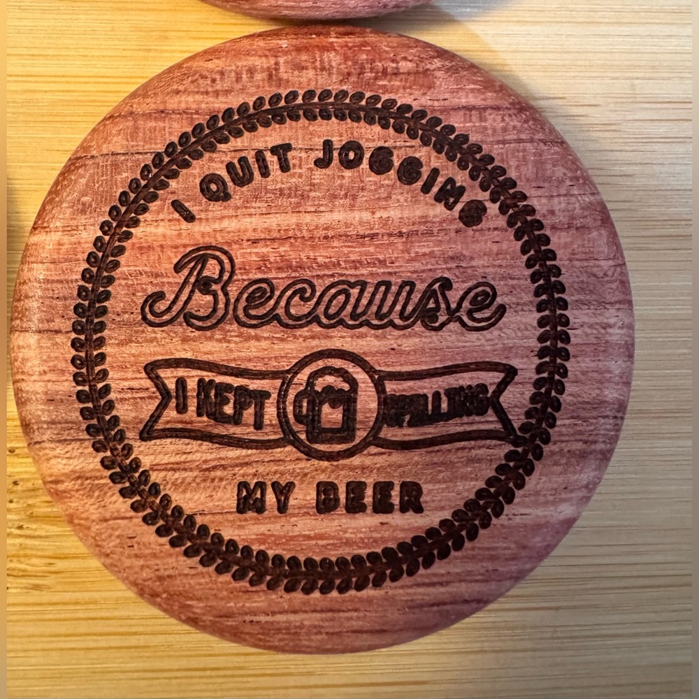 Hand crafted by me Wood Round Magnetic Bottle Openers customizable choice of 1 - Picture 5 of 8